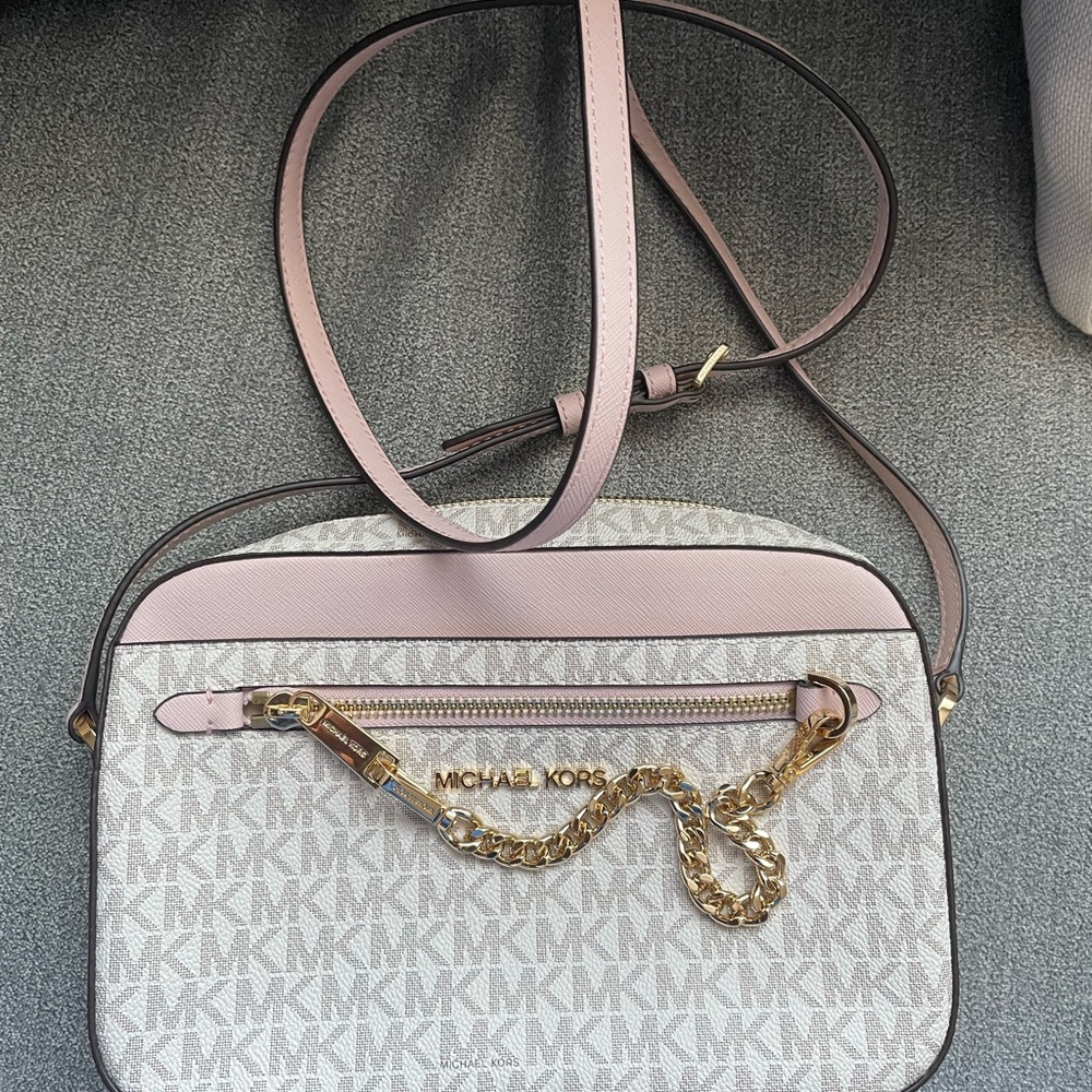 Michael Kors Pink and Cream Crossbody Bag